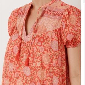 Spell & the Gypsy Collective Love Story Short Sleeve Boho Dress - Red Coral